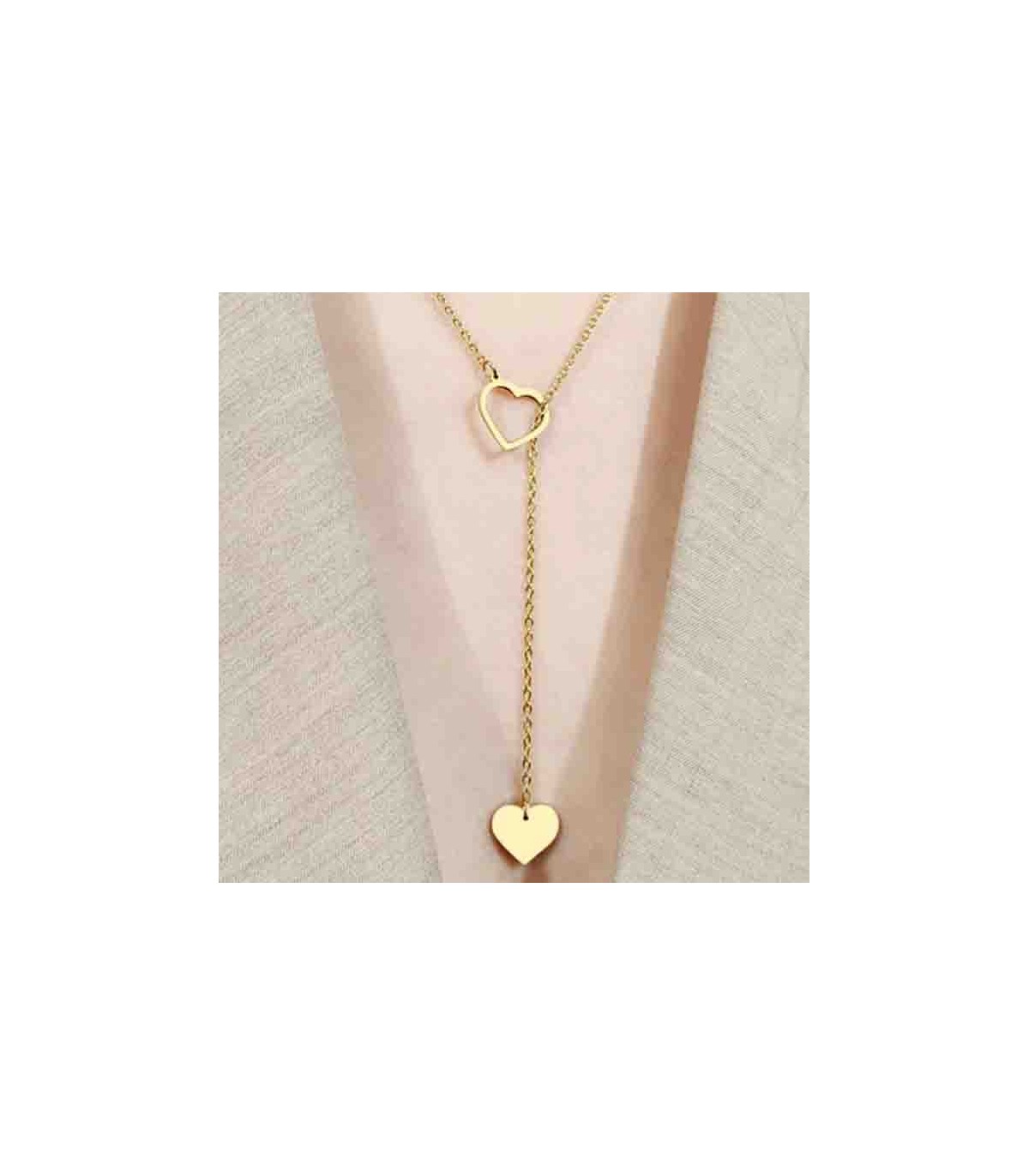Collier Cœur Coulissant Doré – Image 2