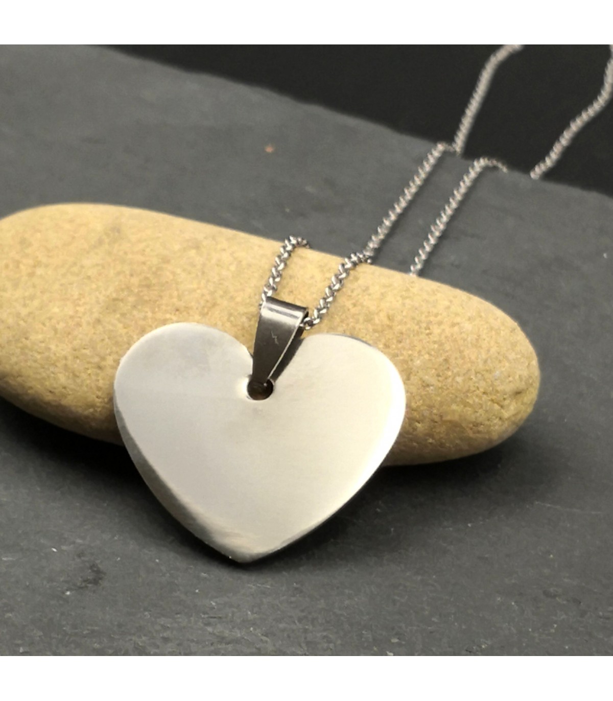 Pendentif Cœur Acier À Graver – Image 2