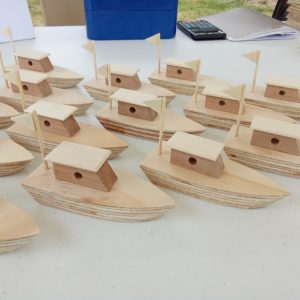 Voilier réalisé pour l'inauguration de la halte nautique de LANDRECIES (Nord)