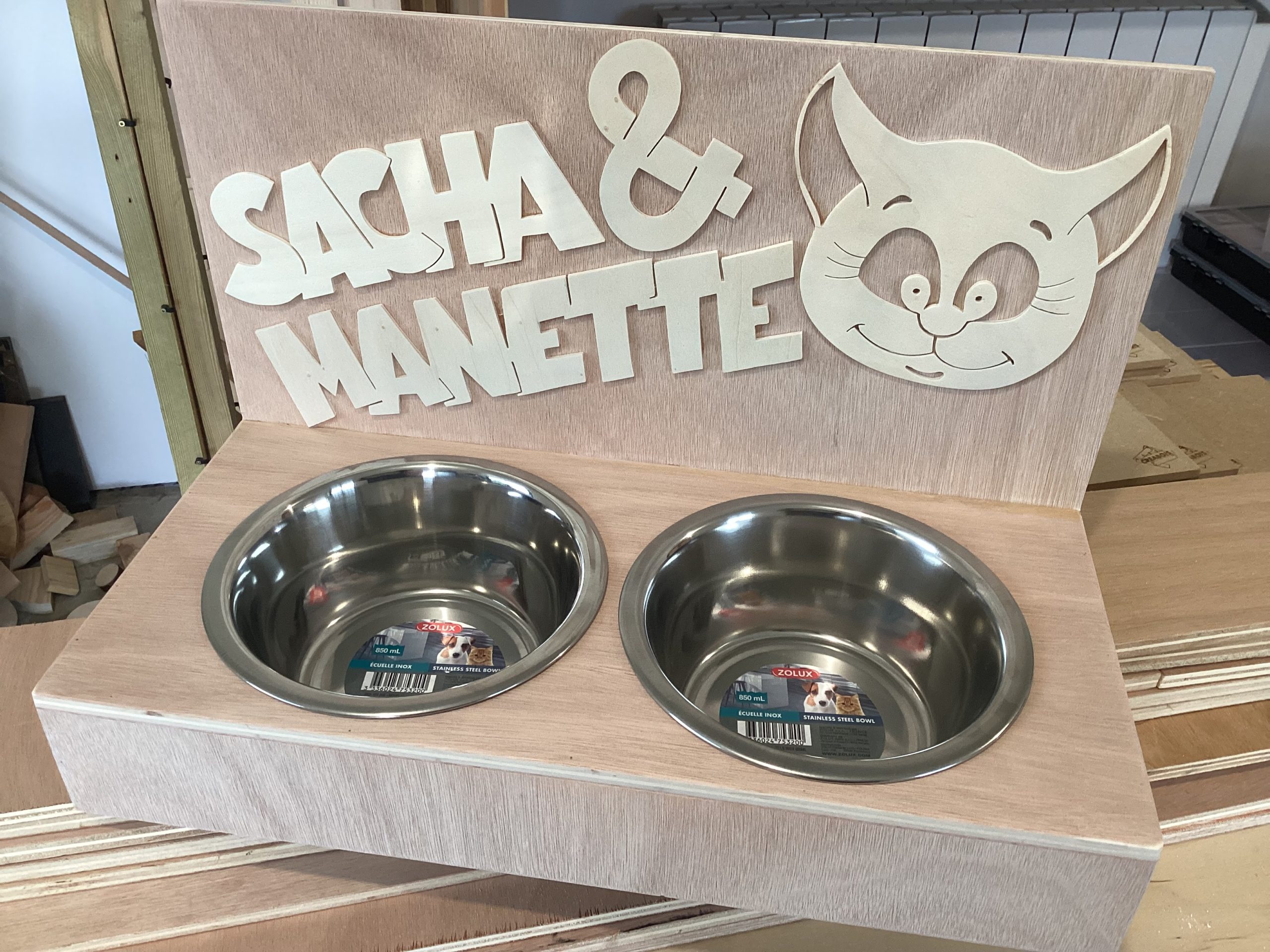 Support de gamelles pour animaux chien chat