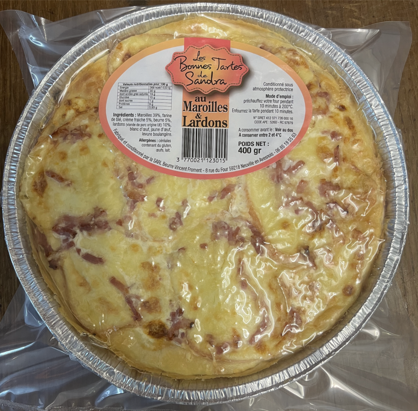 Tarte Maroilles Lardons