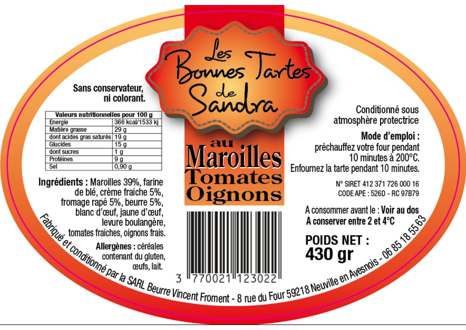 Tarte Maroilles Tomates Oignons – Image 2