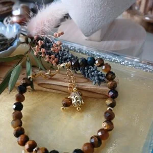 Bracelet en Oeil de Tigre Bouddha