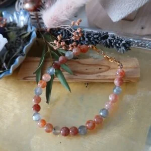 Bracelet en Pierre de Soleil et Labradorite