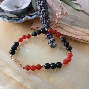 Bracelet en Obsidienne Oeil Céleste et Cornaline