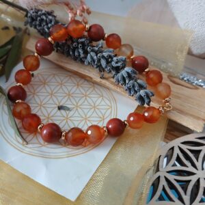 Bracelet en Cornaline et Jaspe rouge