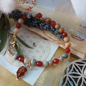 Bracelet en Agate Crazy Lace et Cornaline