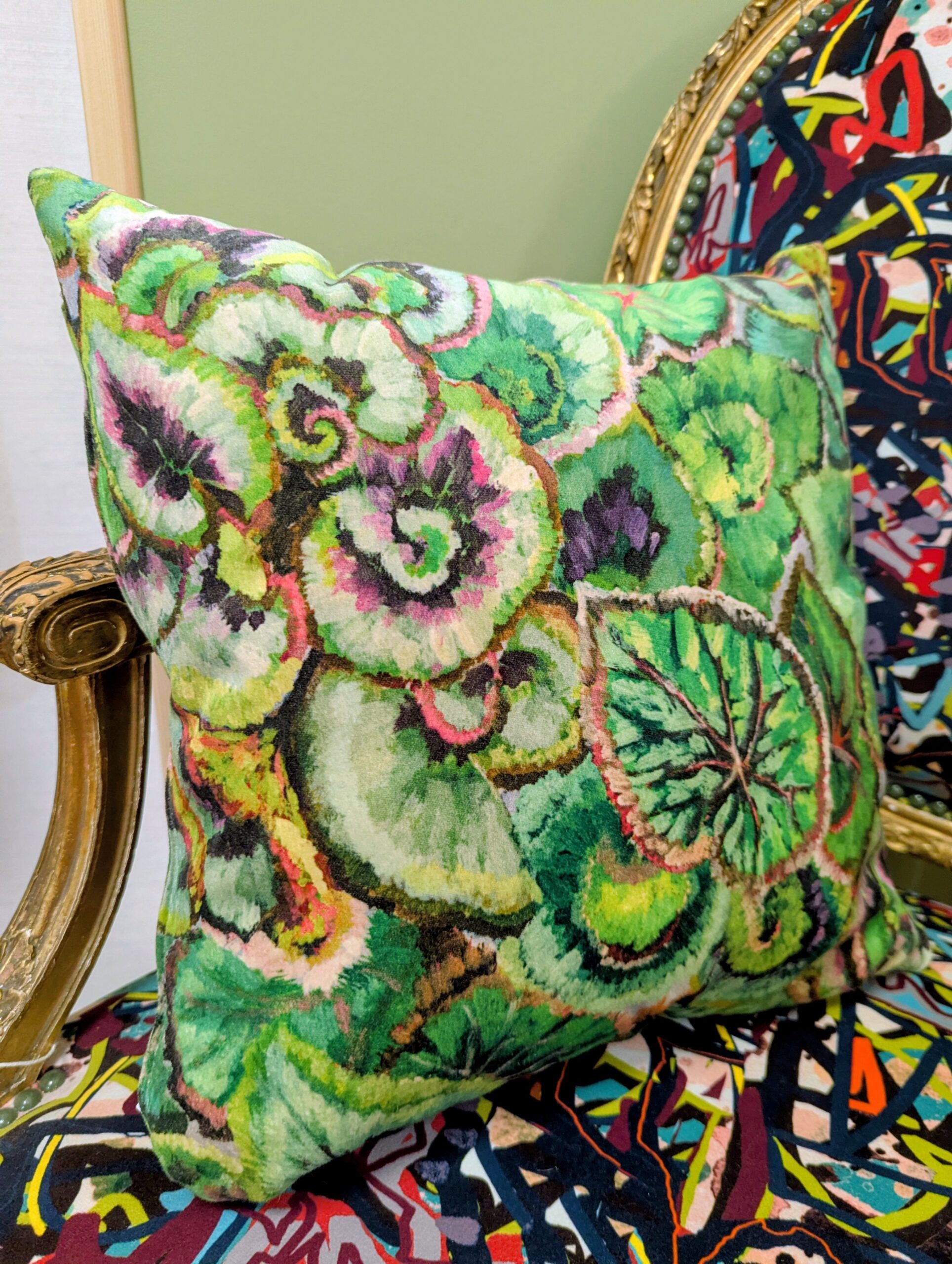 Coussin green leafs