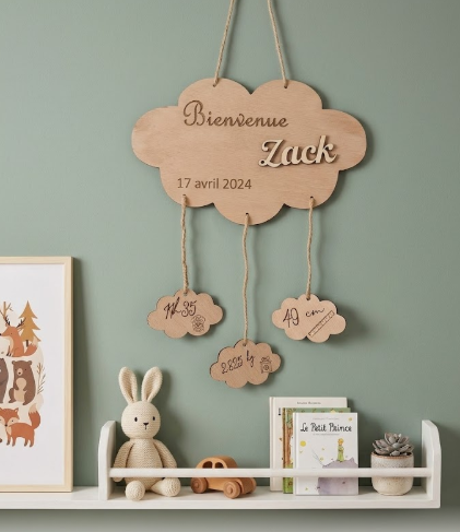 Souvenirs de Naissance Personnalisés en Bois Créations Uniques et Artisanales – Image 9