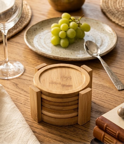 Ensemble de 6 sous-verres en Bambou