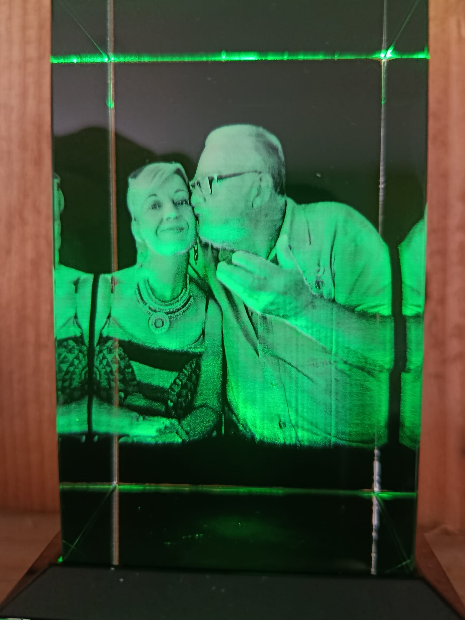 Gravure photo dans du cristal