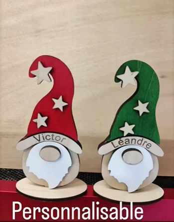 Gnome de Noël personnalisé en bois