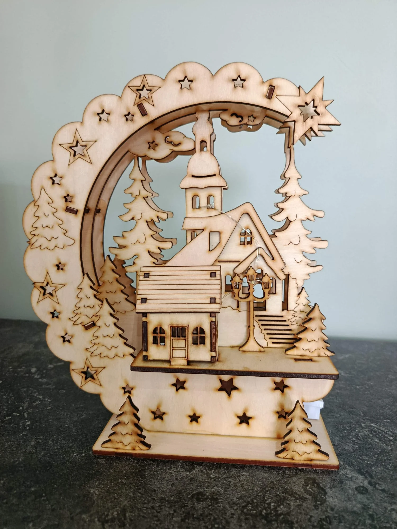 Décoration de Noël Lumineuse en Bois